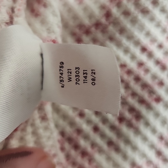 Loft Top Womens Sleep Shirt Size L Snowflake Heart Waffle Knit - Picture 9 of 9